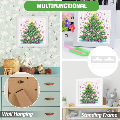 Diamond Art Kit with Frame - Christmas Tree Diamond Painting for Adults & Beginners