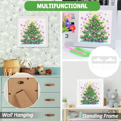 Diamond Art Kit with Frame - Christmas Tree Diamond Painting for Adults & Beginners