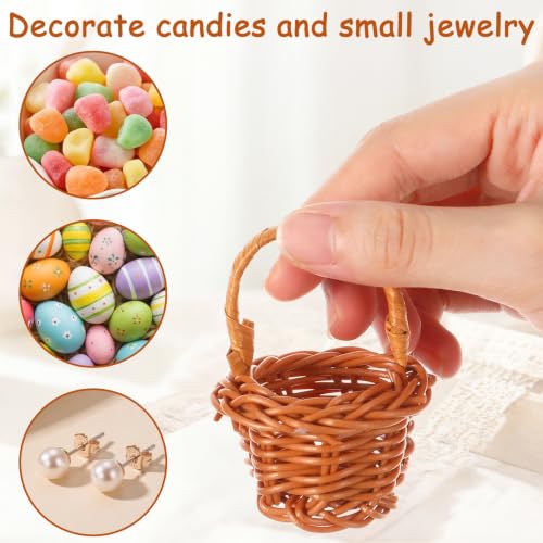 24 Mini Woven Baskets for Crafts Favors and Decor - Natural Rattan
