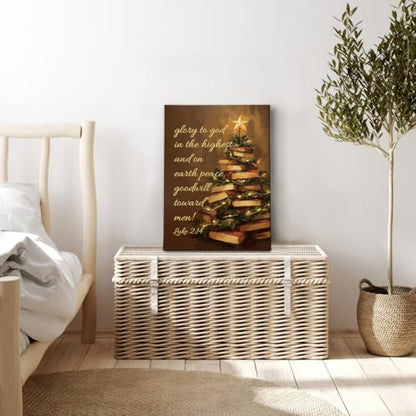 Christian Christmas Wall Art Canvas Framed Art Print 11x14 Inches - Glory Variation