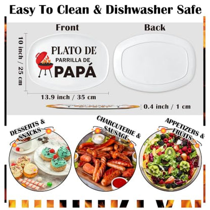 Spanish Papa Grill Platter - Melamine Serving Tray for Barbecue & Party Gift