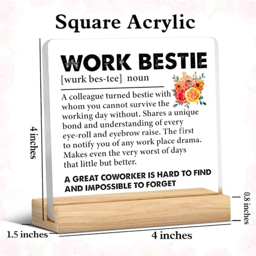 Work Bestie Gifts for Women D12 - Funny Office Desk Sign Keepsake Acrylic