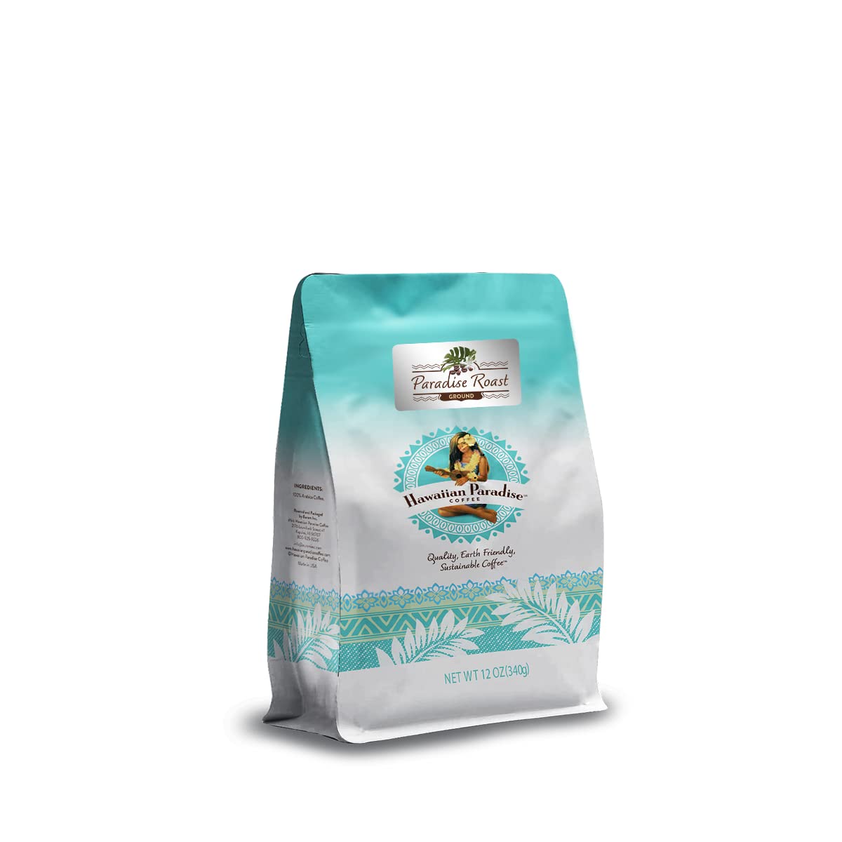 Hawaiian Paradise Coffee Ground - 100% Arabica Coffee Premium Rich flavored Bold Signature Brewed Coffee from the Finest Beans (Paradise Roast Ground, 12oz.)