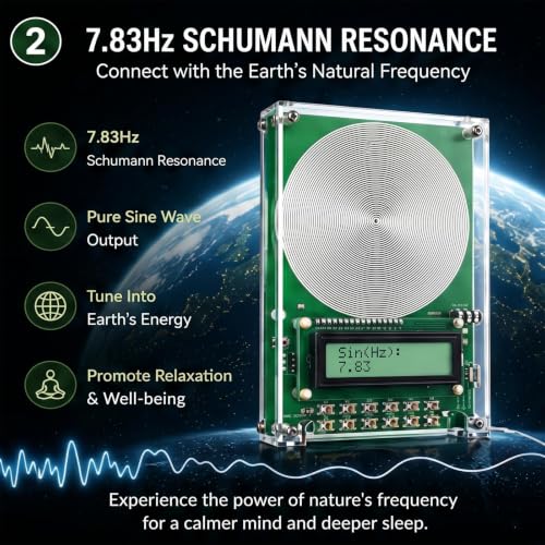 Schumann Resonance Frequency Generator with External Antenna - Black - 7.83Hz