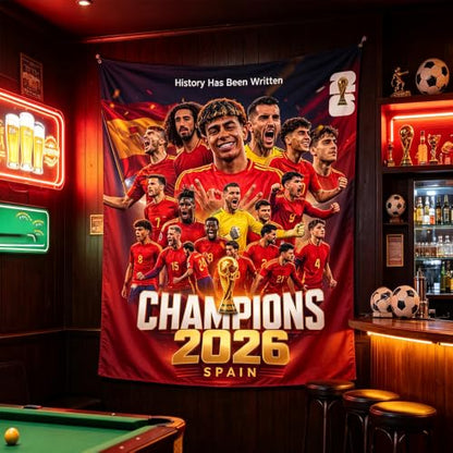 Spain 2026 Soccer Championship Tapestry Wall Hanging for Kids & Fans Gt2 / 39"L x 59"W
