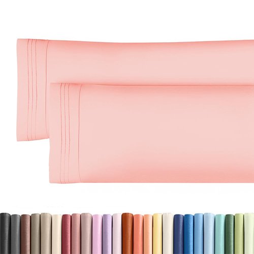 Body Pillowcases Set of 2-20x54 Long Body Pillow Case - Soft Body Pillow Cover for Sleeping & Side Sleepers - Comfy, Wrinkle & Fade Free - Machine Washable w/Envelope Enclosure Baby Pink