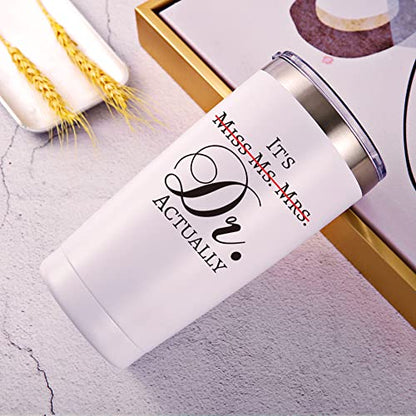 White Travel Tumbler for Doctors - 20oz Insulated Stainless Steel Mug with Lid