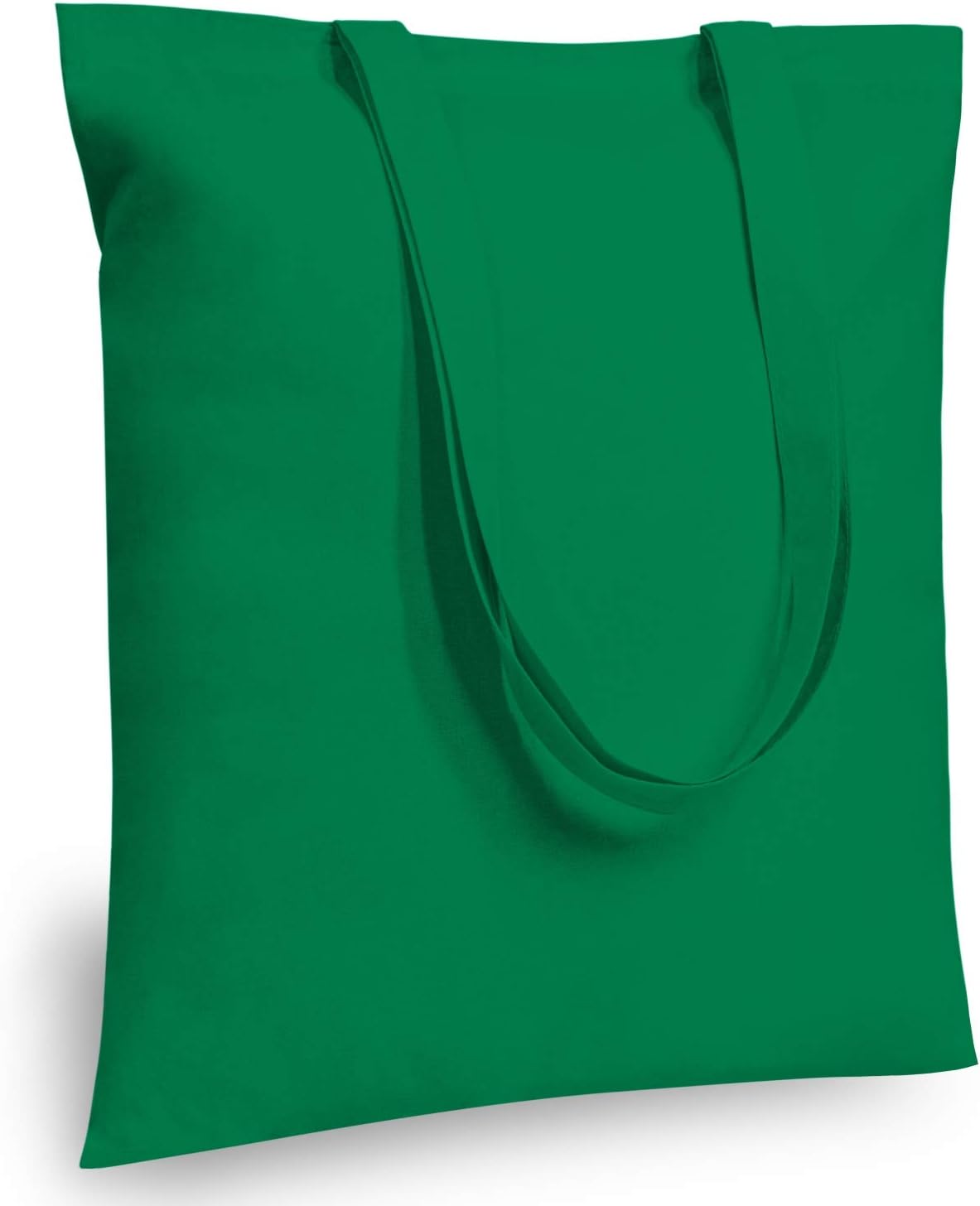 TOPDesign 16"x15" Kelly Green Cotton Tote Bags - 24-Pack Lightweight Reusable Grocery Bags for DIY & Promotions