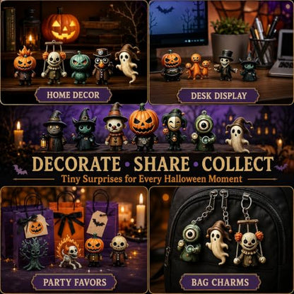 Halloween Advent Calendar with 31 Mini Spooky Figurines for Kids & Adults