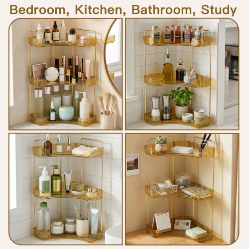 Transparent 3-Tier Makeup Organizer with Brush Holder - Vanity Storage Shelf
