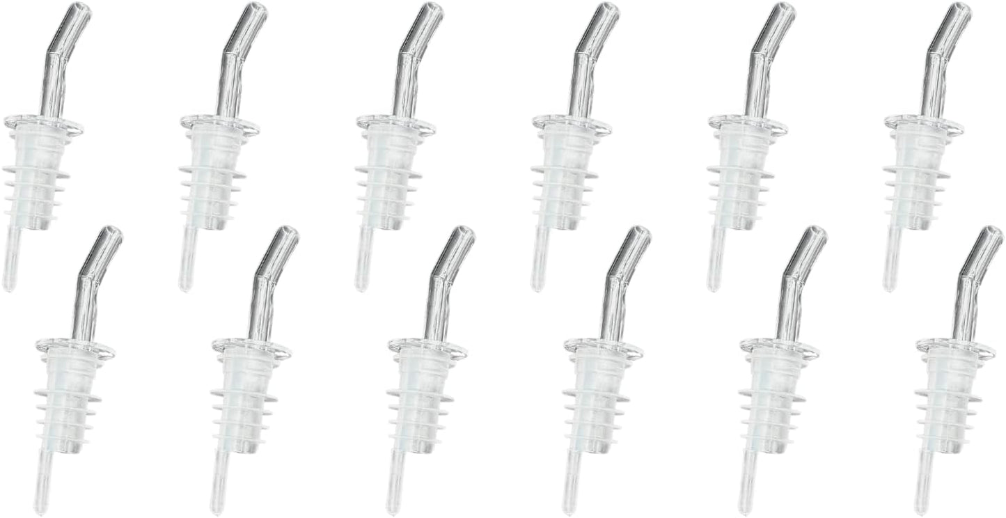 Whiskey Pourers Without Collar | Pack of 12 Liquor Bottle Pour Spouts | Alcohol Pourers for Bartending, Bars, and Home Use