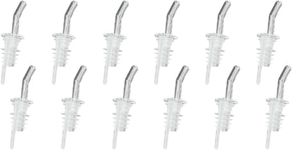 Whiskey Pourers Without Collar | Pack of 12 Liquor Bottle Pour Spouts | Alcohol Pourers for Bartending, Bars, and Home Use