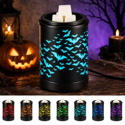 Halloween Bat Wax Melt Warmer - Colorful Electric Fragrance Warmer with Bat Design