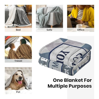 Son Gift Blanket 80x60 Inches - Cozy Flannel Throw for Graduation, Birthday, Christmas
