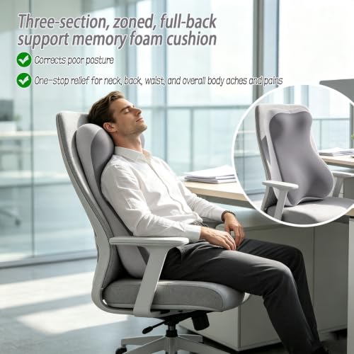 2-in-1 Neck and Lumbar Support Pillow for Recliners - Breathable Back Cushion