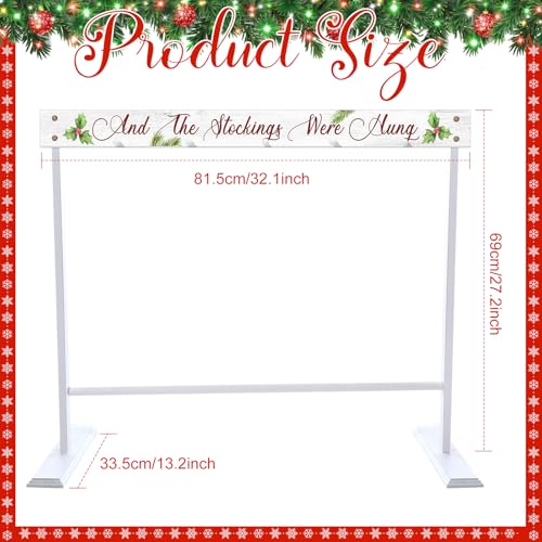 White Christmas Stocking Stand with 4 Hooks Floor Holder