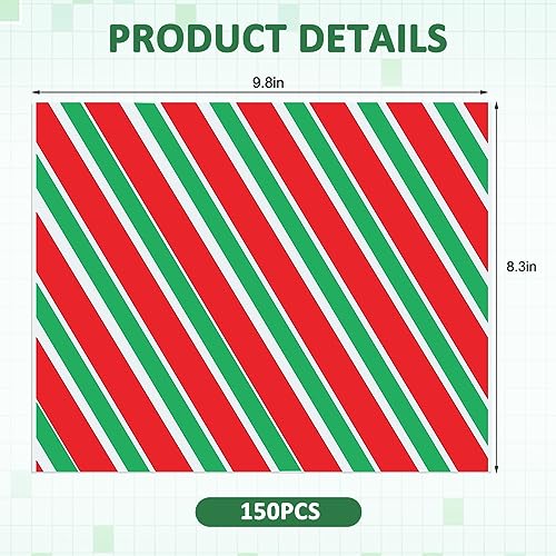 Christmas Wax Paper Sheets - 150 Count Classic Holiday Deli Wraps