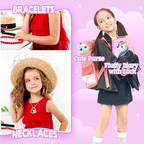 Unicorn Gifts Set for Girls Ages 6-10 with Glow in The Dark Blanket, Jewelry & More