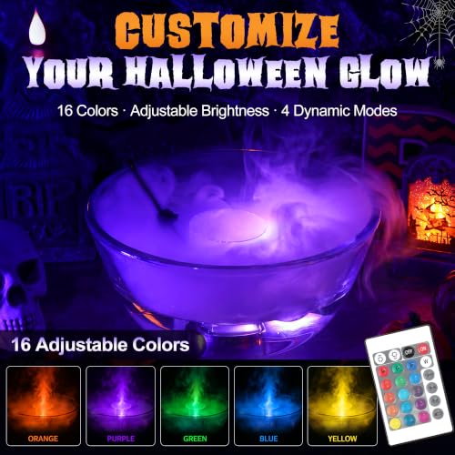 Halloween Ultrasonic Mist Maker Kit with RGB LED Light - Adjustable Splash Guard