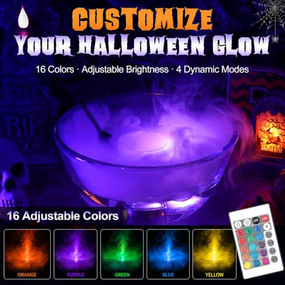 Halloween Ultrasonic Mist Maker Kit with RGB LED Light - Adjustable Splash Guard