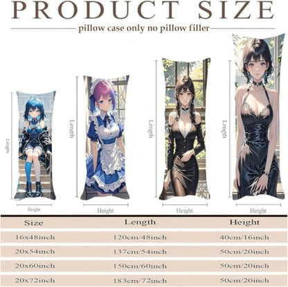 20x54 Custom Body Pillow Case with Photo Double-Sided Printing - Personalized Anime or Loved Ones Design - Soft Washable Cover - Unique Gift for Couples, Husband, Wife