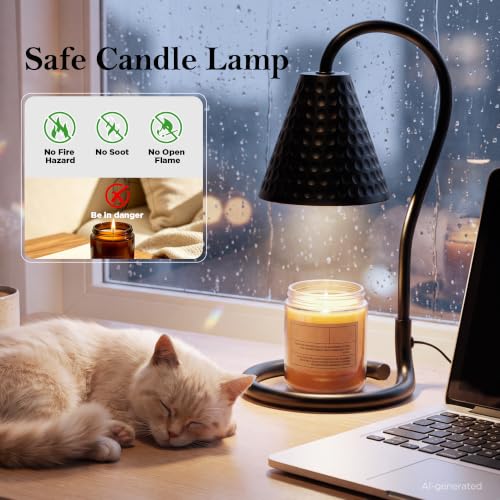Candle Warmer Lamp Set - Black & White Iron Wax Melters with Timer & Dimmer