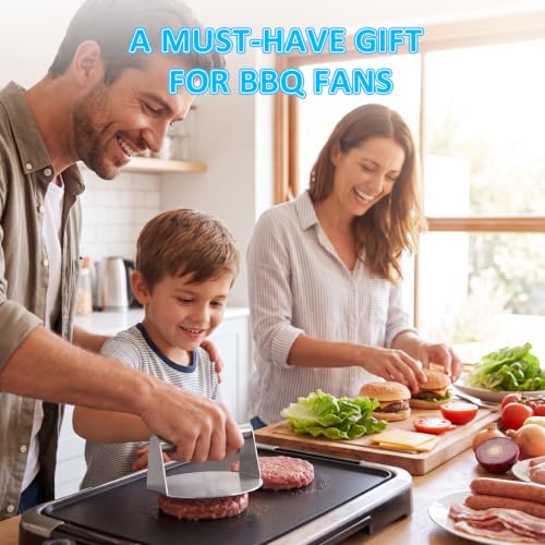 Stainless Steel Burger Press 5.5 Inch for Perfect Patties & Grilling