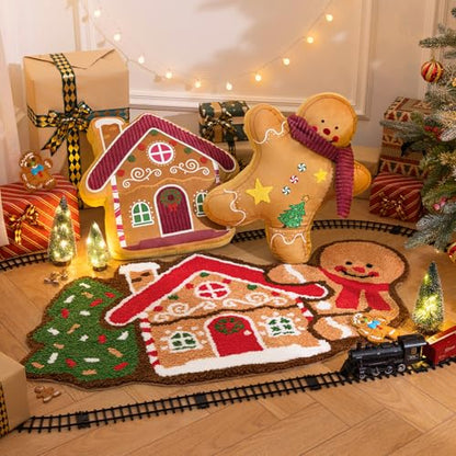 Christmas Gingerbread House Area Rug - Non-Slip Decor Bathroom & Living Room Mat
