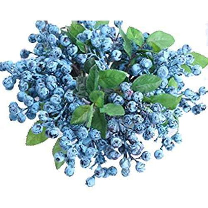 Fake Artificial Flowers California Berries Branches Picks Blueberry Fruit for Christmas Home Hotel Decorations (Blue 10 Pack)