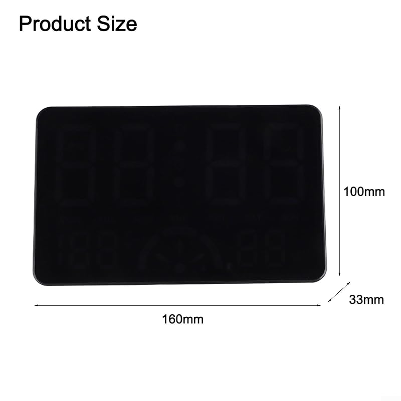 LED Wall Clock with Large Display - Temperature & Humidity Monitor, Wall or Desk Mount (Orange) - Yunnesdre