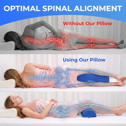 Knee Pillow for Back Sleepers - Memory Foam Leg Support for Pain Relief