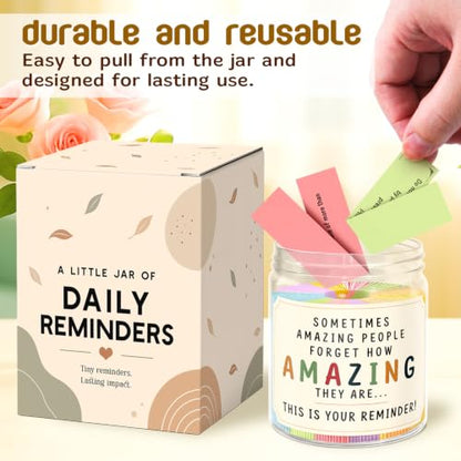 Positive Affirmations Jar - Reminder Gift for Women - You Are Awesome