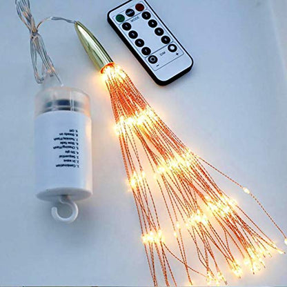 2 Pack 17 Inch Warm White Starburst Sphere String Lights with Timer
