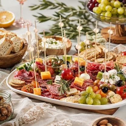 1000 Wooden Cocktail Picks - 4.7 Inch Food & Drink Skewers for Appetizers
