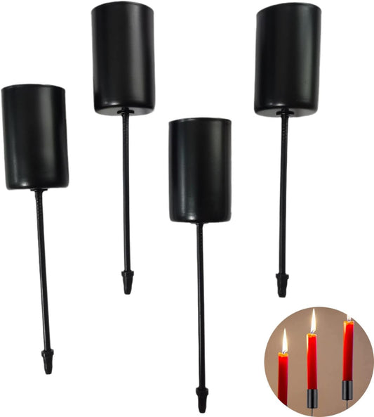 Skiennix Candle Holder Stakes - Heavy Duty Metal Taper Candlestick Holders for Weddings & Events | 4 Pack