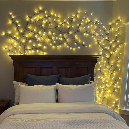 Brown Enchanted Willow Vine Lights with 144 LEDs - 18 Branches Indoor Wall Decor