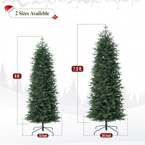6ft Slim Prelit Christmas Tree - Realistic Tips, 1622 PE&PVC Branches, Warm White LEDs - Variation of THIS listing