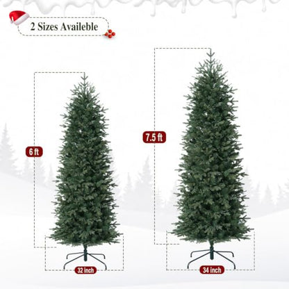 6ft Slim Prelit Christmas Tree - Realistic Tips, 1622 PE&PVC Branches, Warm White LEDs - Variation of THIS listing