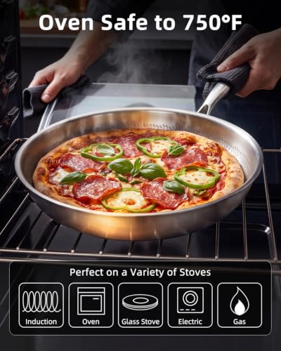 8-Inch Titanium Frying Pan with Lid - Nonstick, Oven Safe, Dishwasher Safe