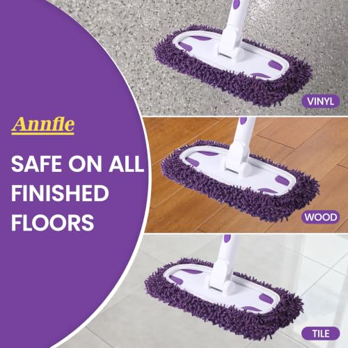 Purple 2-in-1 Sweeper Mop with 4 Washable Microfiber Pads - Eco-Friendly & Deep Cleaning