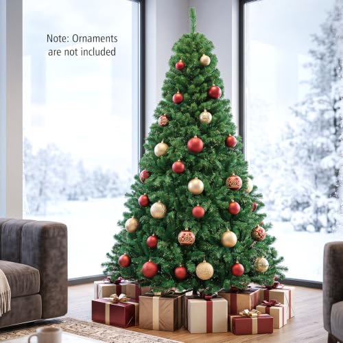 Green 7 Ft Artificial Christmas Tree - Lush Full Unlit Holiday Xmas Tree