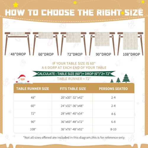 Faux Fur Christmas Table Runner Beige 13x60 Inch Soft Plush Holiday Decor