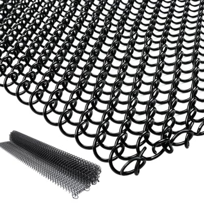 Fireplace Mesh Curtain Screen 26 x 24 Inches - Black Steel Fireplace Cover