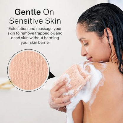 2PCS Exfoliating Washcloth Towels Loofah Sponge Body Scrubber for Shower & Bath