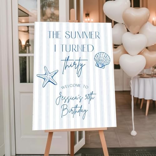 The Summer I Turned 30 Welcome Sign Beach Party Canvas - Design 10