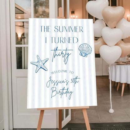 The Summer I Turned 30 Welcome Sign Beach Party Canvas - Design 10