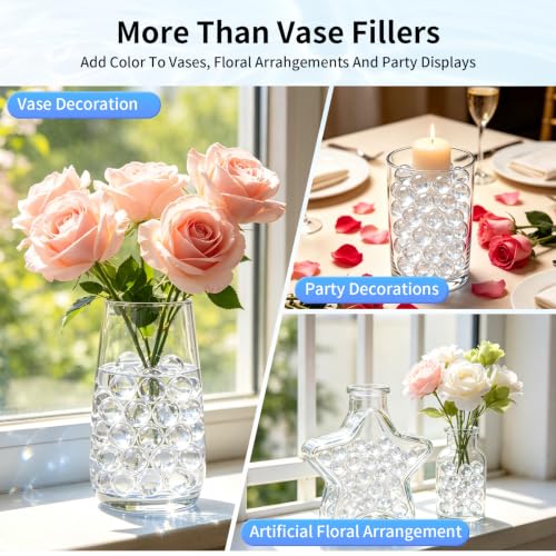 10,000 Clear Water Gel Beads for Vase Fillers & Decorations