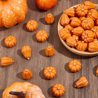 Artificial Mini Pumpkins for Fall Decor - 50 Pcs Autumn Halloween Thanksgiving Table Centerpieces