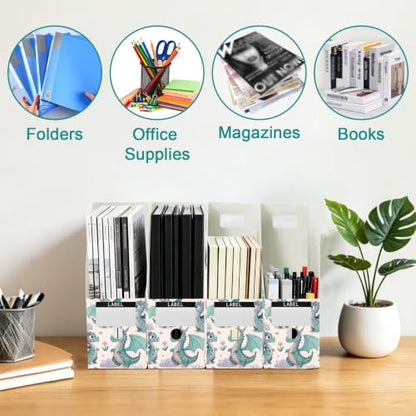 3 Pack Cartoon Dragon Magazine File Holders Desk Organizer Storage Box
