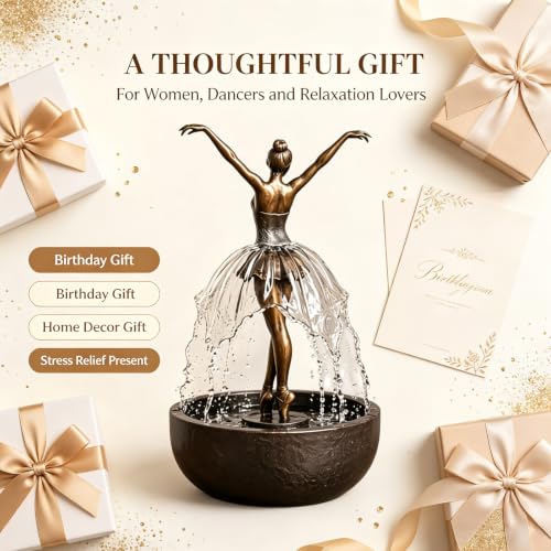 Elegant Ballerina Water Fountain for Home & Office Decor - 1pcs